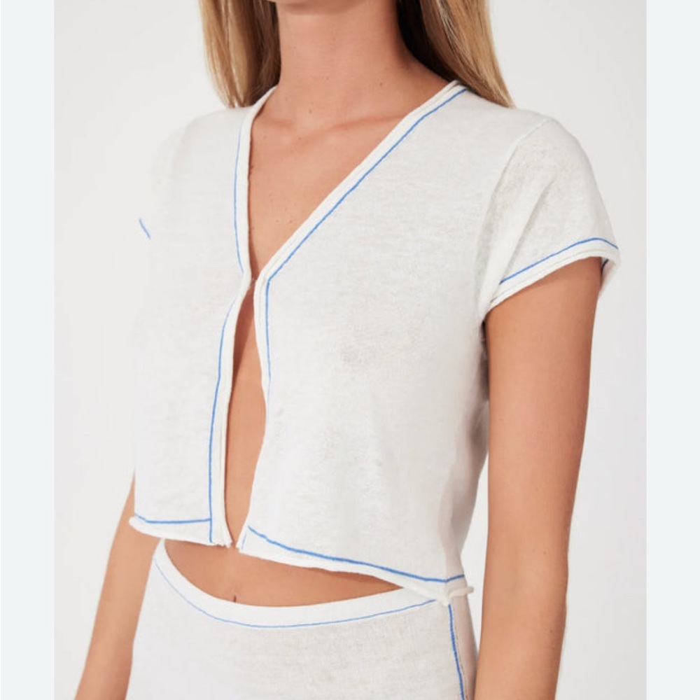 NWT Zulu and Zephyr Milk Contrast Knit Top
